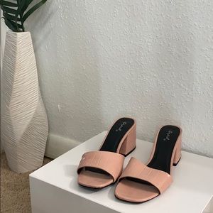 Pink Croc Print Mule/ Shoe